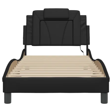 Cadre de lit Viana avec LED sans matelas noir 90x190 cm
