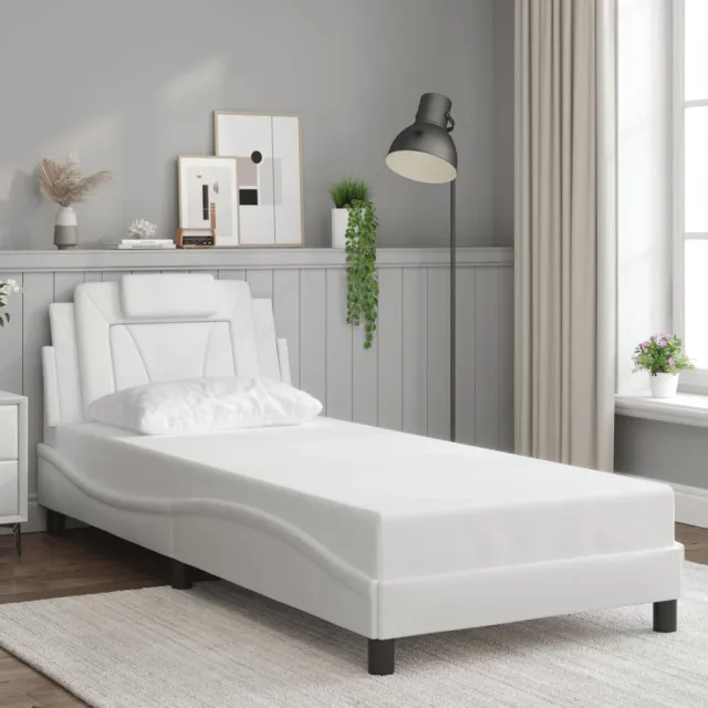 Cadre de lit Viana avec LED sans matelas blanc 90x190 cm