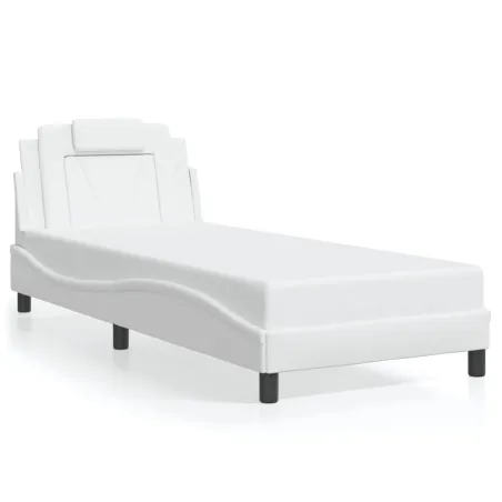 Cadre de lit Viana avec LED sans matelas blanc 90x190 cm