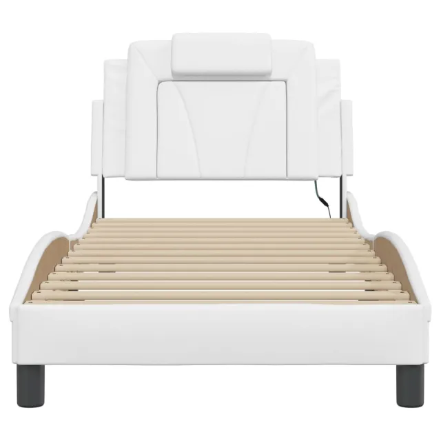 Cadre de lit Viana avec LED sans matelas blanc 90x190 cm