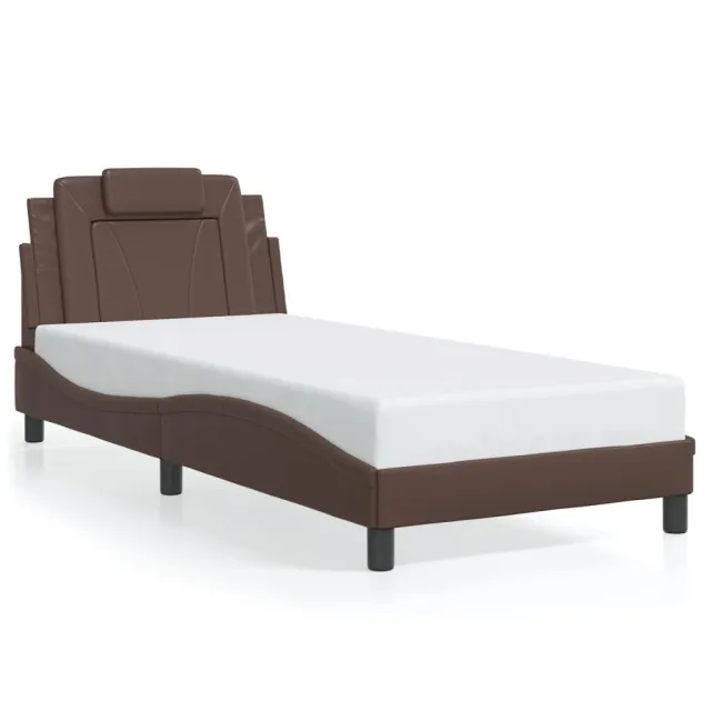 Cadre de lit Viana avec LED sans matelas marron 90x190 cm