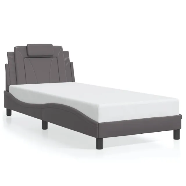 Cadre de lit Viana avec LED sans matelas gris 90x190 cm