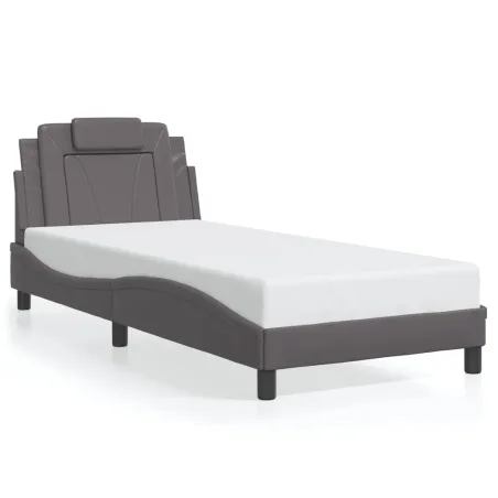 Cadre de lit Viana avec LED sans matelas gris 90x190 cm