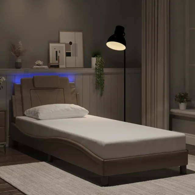 Cadre de lit Viana avec LED sans matelas cappuccino 90x190 cm