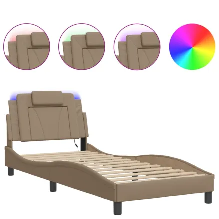 Cadre de lit Viana avec LED sans matelas cappuccino 90x190 cm 2