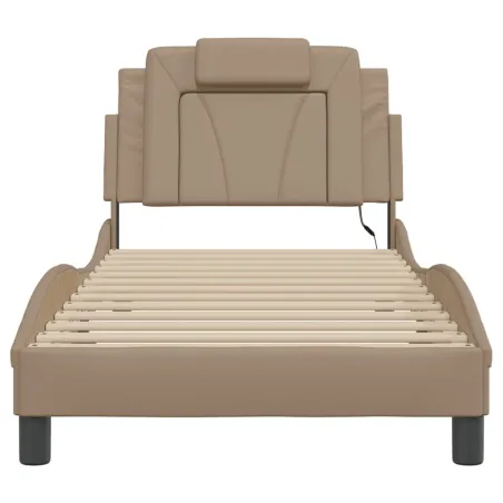 Cadre de lit Viana avec LED sans matelas cappuccino 90x190 cm