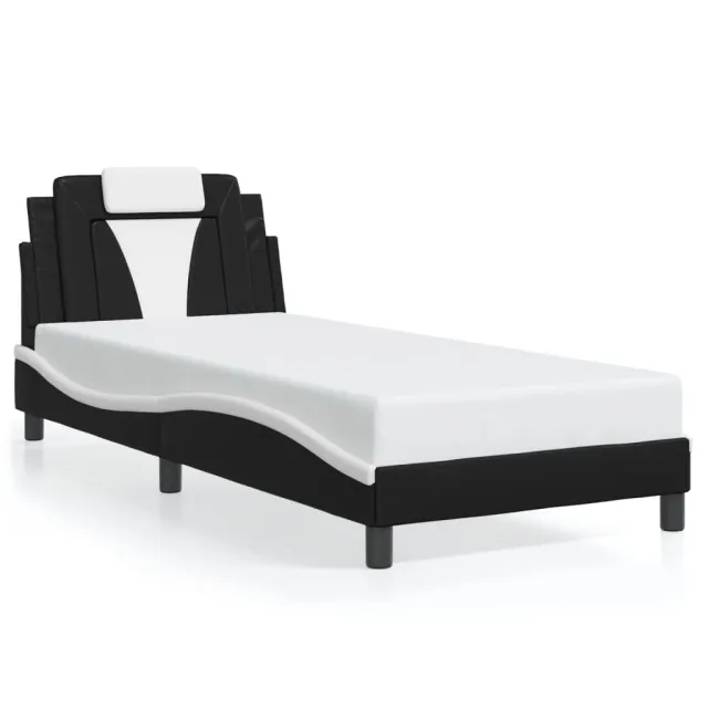 Cadre de lit Viana avec LED sans matelas noir et blanc 90x190 cm