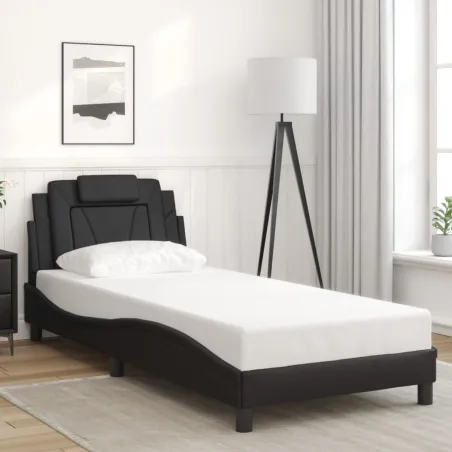 Cadre de lit Viana avec LED sans matelas noir 90x200 cm