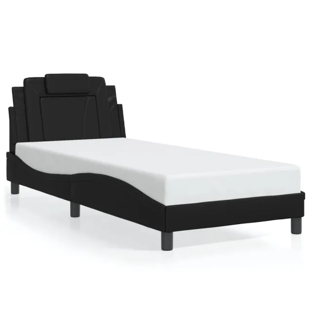 Cadre de lit Viana avec LED sans matelas noir 90x200 cm