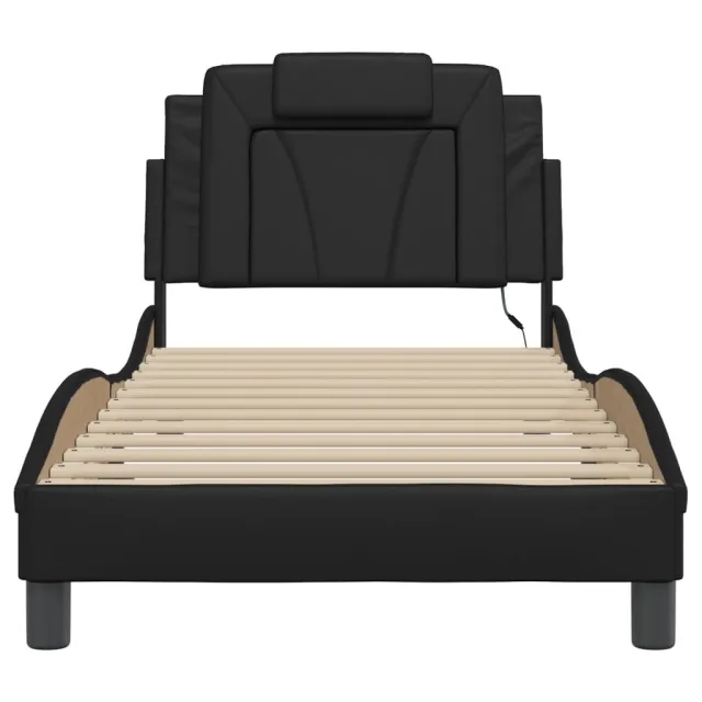 Cadre de lit Viana avec LED sans matelas noir 90x200 cm