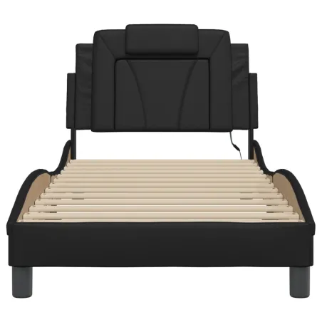 Cadre de lit Viana avec LED sans matelas noir 90x200 cm