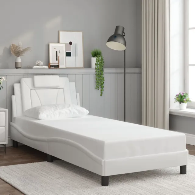 Cadre de lit Viana avec LED sans matelas blanc 90x200 cm