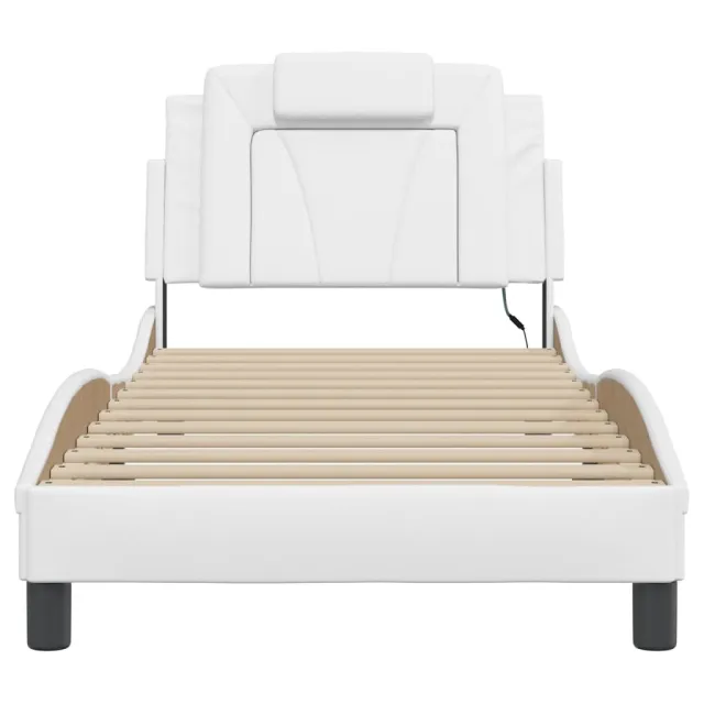 Cadre de lit Viana avec LED sans matelas blanc 90x200 cm