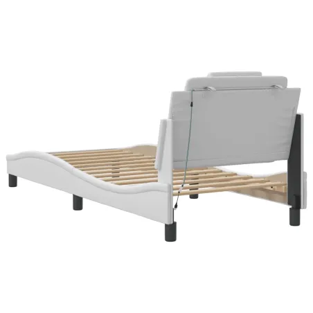Cadre de lit Viana avec LED sans matelas blanc 90x200 cm