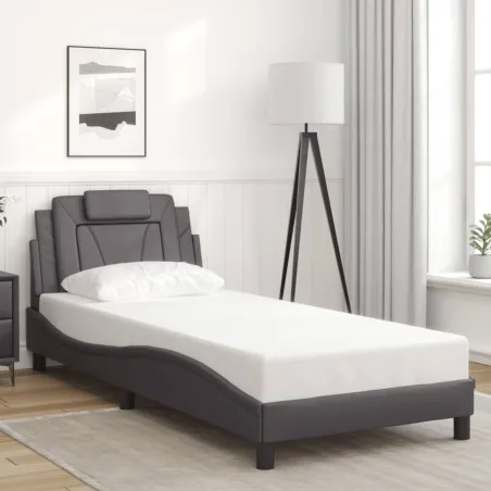 Cadre de lit Viana avec LED sans matelas gris 90x200 cm