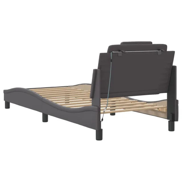 Cadre de lit Viana avec LED sans matelas gris 90x200 cm