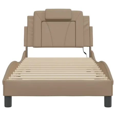 Cadre de lit Viana avec LED sans matelas cappuccino 90x200 cm