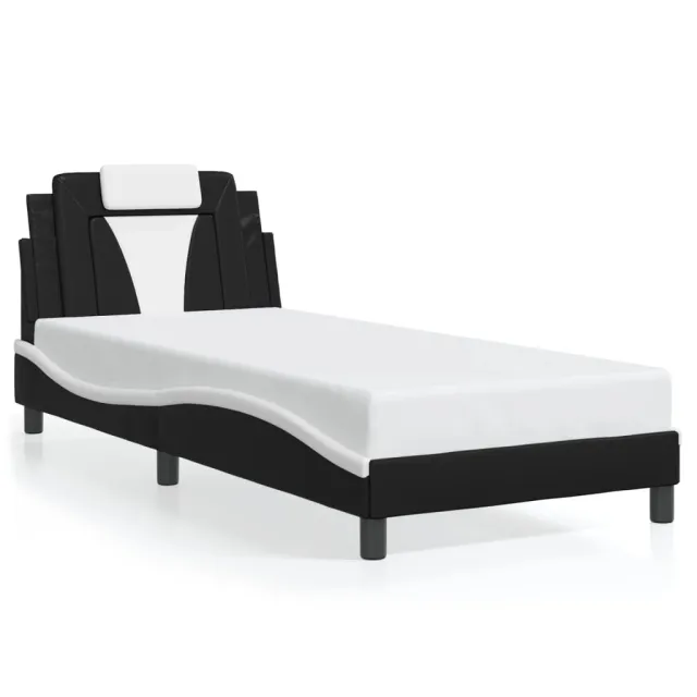 Cadre de lit Viana avec LED sans matelas noir et blanc 90x200 cm