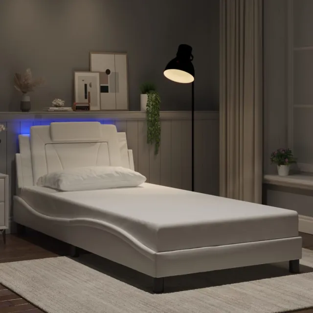 Cadre de lit Viana avec LED sans matelas blanc 100x200 cm