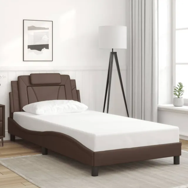 Cadre de lit Viana avec LED sans matelas marron 100x200 cm