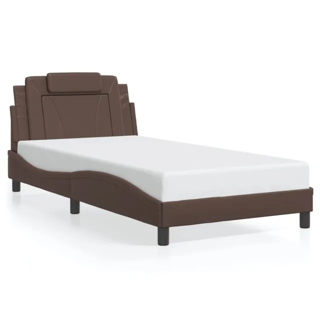 Cadre de lit Viana avec LED sans matelas marron 100x200 cm