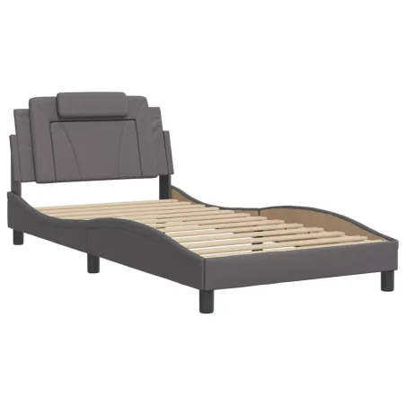 Cadre de lit Viana avec LED sans matelas gris 100x200 cm