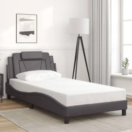 Cadre de lit Viana avec LED sans matelas gris 100x200 cm