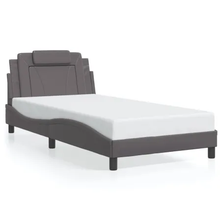 Cadre de lit Viana avec LED sans matelas gris 100x200 cm