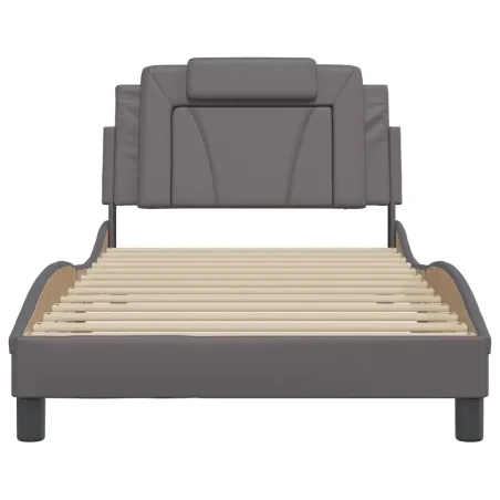 Cadre de lit Viana avec LED sans matelas gris 100x200 cm