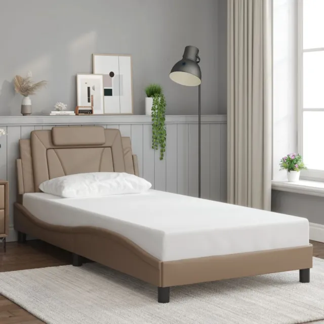 Cadre de lit Viana avec LED sans matelas cappuccino 100x200 cm