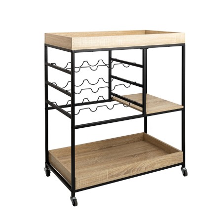 Carrello da Portata Vinthera Moa Portabottiglie Nero Metallo 75 x 40 x