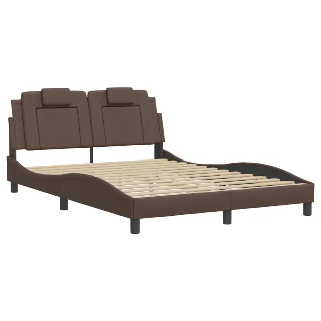 Cadre de lit Viana avec LED sans matelas marron 120x200 cm