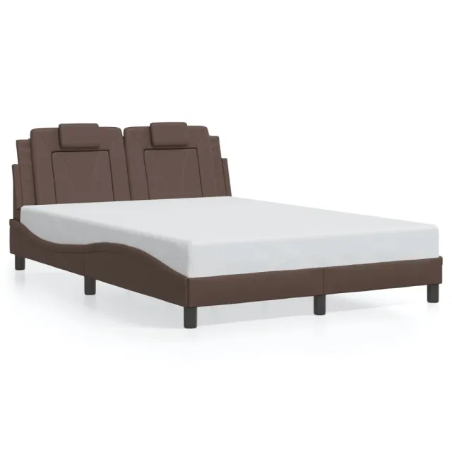 Cadre de lit Viana avec LED sans matelas marron 120x200 cm