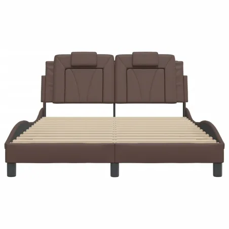 Cadre de lit Viana avec LED sans matelas marron 120x200 cm