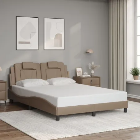 Cadre de lit Viana avec LED sans matelas cappuccino 120x200 cm