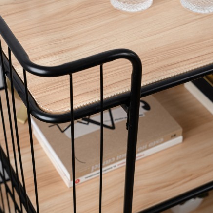 Carrello da Portata Vinthera Moa Nero Acciaio 75 x 45 x 85 cm 2