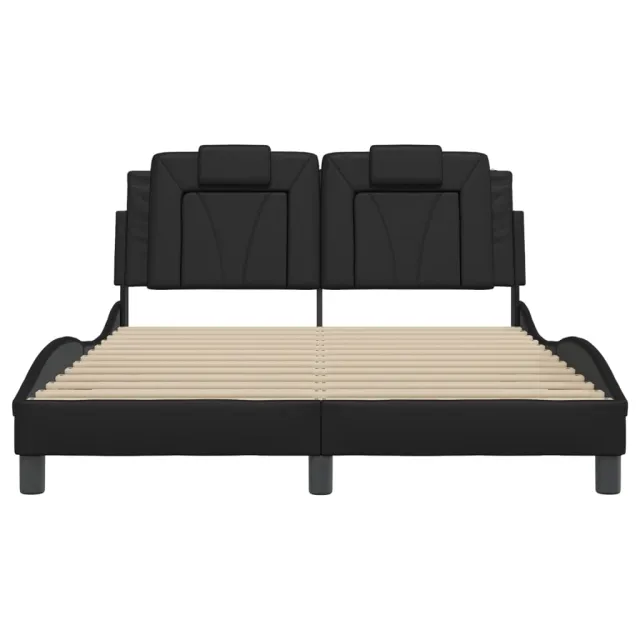Cadre de lit Viana avec LED sans matelas noir 140x190 cm