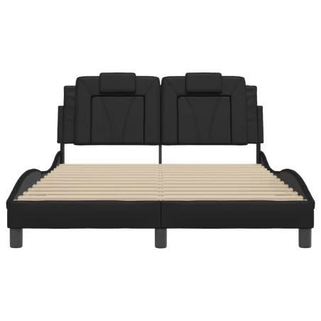 Cadre de lit Viana avec LED sans matelas noir 140x190 cm