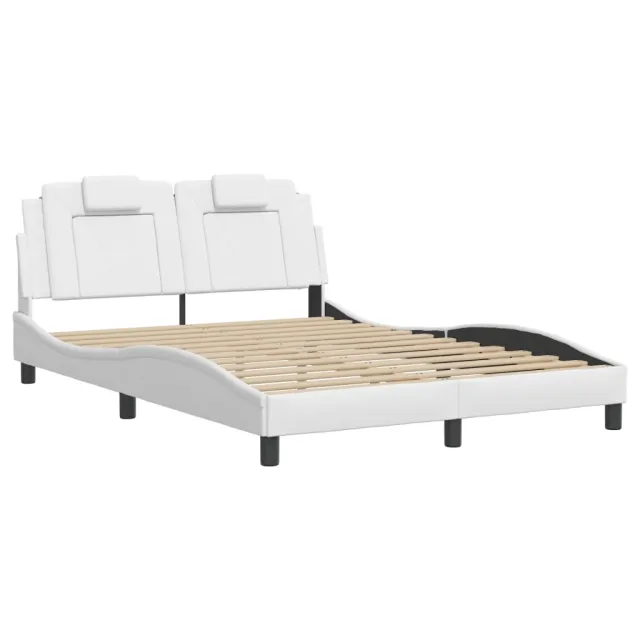 Cadre de lit Viana avec LED sans matelas blanc 140x190 cm