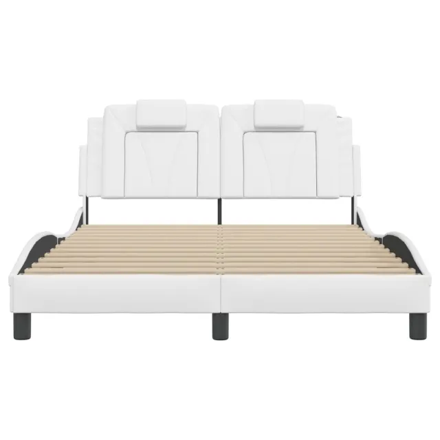 Cadre de lit Viana avec LED sans matelas blanc 140x190 cm