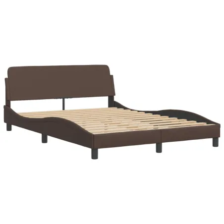 Cadre de lit Viana avec LED sans matelas marron 140x190 cm