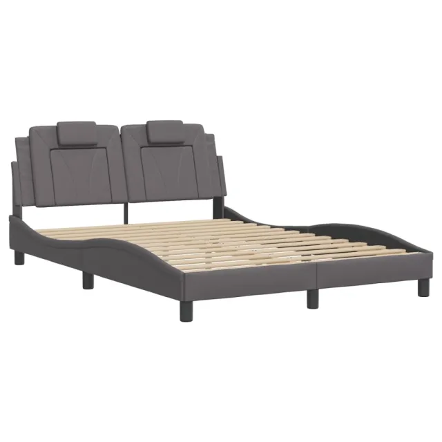 Cadre de lit Viana avec LED sans matelas gris 140x190 cm