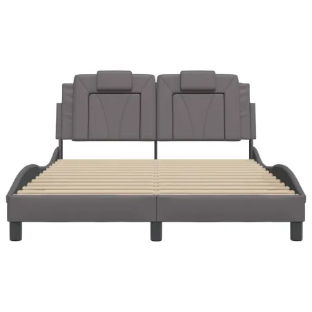 Cadre de lit Viana avec LED sans matelas gris 140x190 cm