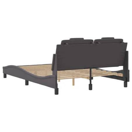 Cadre de lit Viana avec LED sans matelas gris 140x190 cm