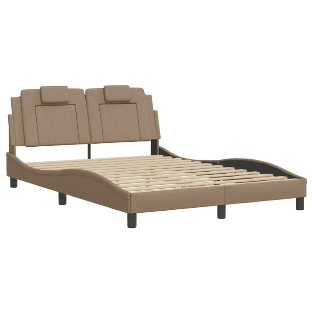 Cadre de lit Viana avec LED sans matelas cappuccino 140x190 cm