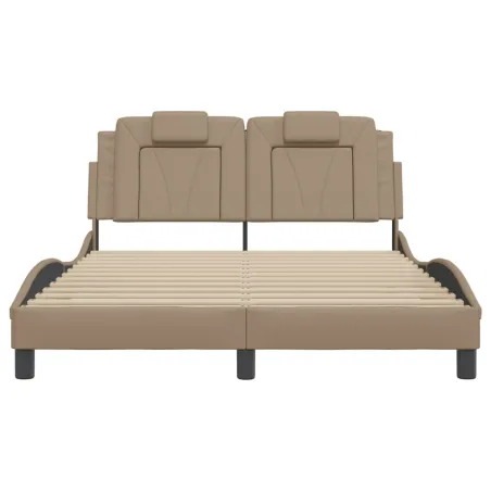 Cadre de lit Viana avec LED sans matelas cappuccino 140x190 cm
