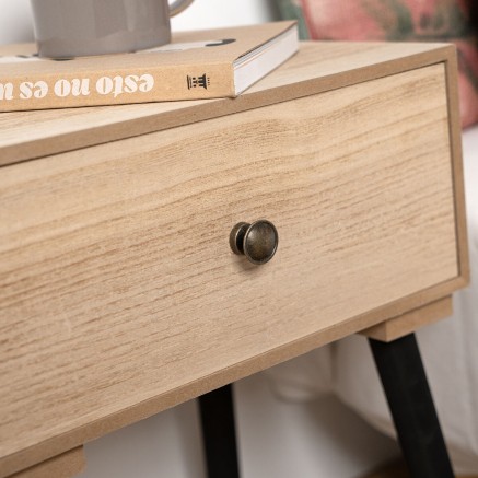 Nightstand Vinthera Moa Steel Natural 35 x 26 x 50 cm 2