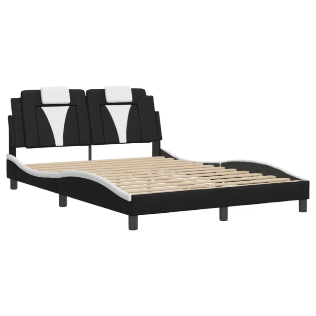 Cadre de lit Viana avec LED sans matelas noir et blanc 140x190 cm