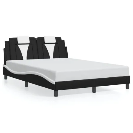 Cadre de lit Viana avec LED sans matelas noir et blanc 140x190 cm