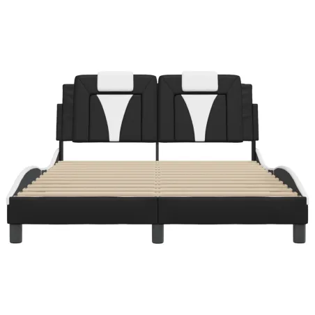 Cadre de lit Viana avec LED sans matelas noir et blanc 140x190 cm